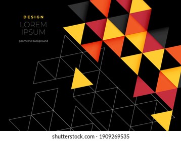 Flat vector. Minimal geometric background. Dynamic shapes composition. Eps10 vector.