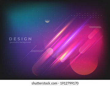 Flat vector. Minimal geometric background. Dynamic shapes composition. Eps10 vector.