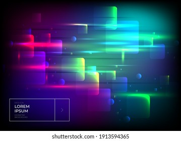 Flat vector. Minimal geometric background. Dynamic shapes composition. Eps10 vector.