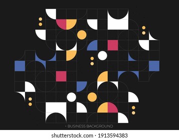 Flat vector. Minimal geometric background. Dynamic shapes composition. Eps10 vector.