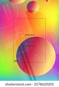 Flat vector. Minimal geometric background. Dynamic shapes composition. Eps10 vector.