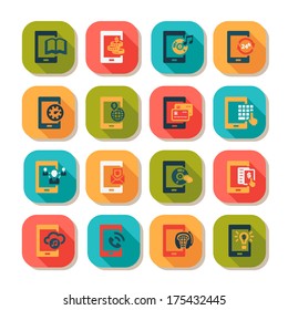 Flat Vector Mobile Icons Set.