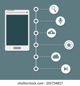 Flat vector mobile infographic elements and icons