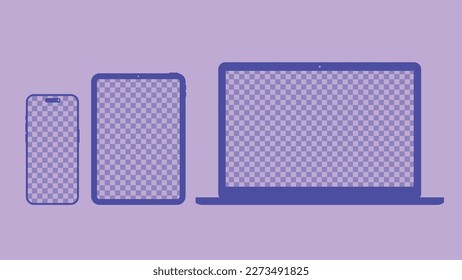 Flache Vektorgrafik-Zusammenstellung von Smartphone, Laptop und Tablet 