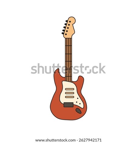 Flat Vector of Modern Electric Guitar in Stratocaster Style