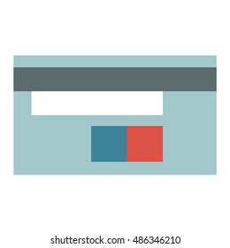 Flat vector money card isolated on white background