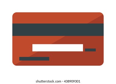 Flat vector money credit card isolated on white background