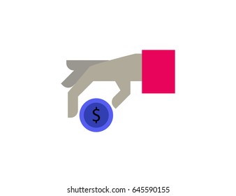 Flat vector money giving business symbol