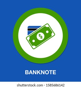 flat vector money icon - banknote cash illustration - bill payment symbol