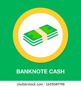 flat vector money icon -  banknote cash illustration - bill payment symbol