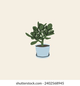 Flat vector money plant illustration