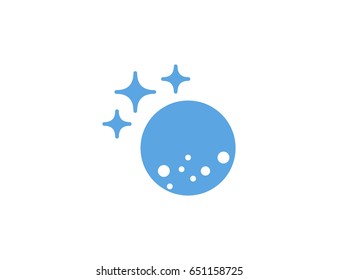 Flat vector moonlight astronomy 