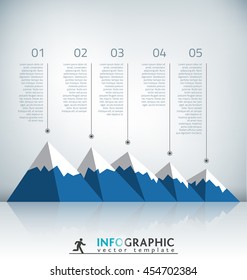 Flat Vector Mountain Infographic Template