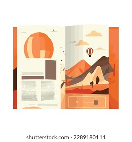Flat vector of mountain landscape brochure icon isolated