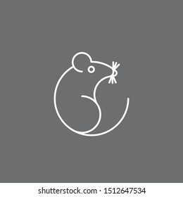 Flat vector mouse silhouette. Mouse icon isolated. Mice vector.