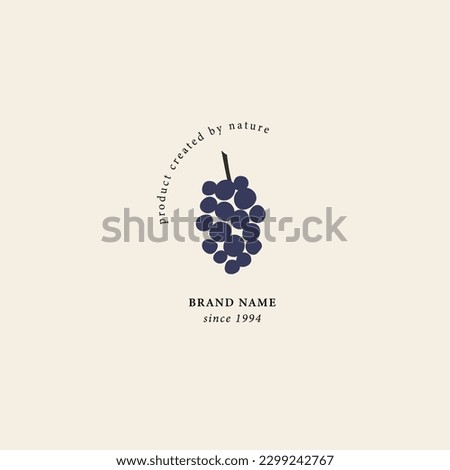 Flat vector mulberry branch logo