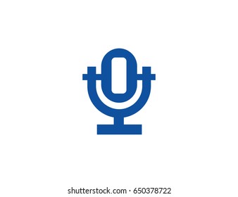 Flat vector music microphone record 