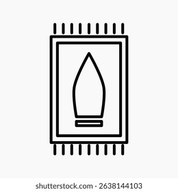 Flat vector of Muslim prayer mat (sajadah). A minimal and clean worship symbol.