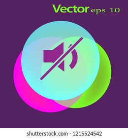 Flat Vector Mute sound icon
