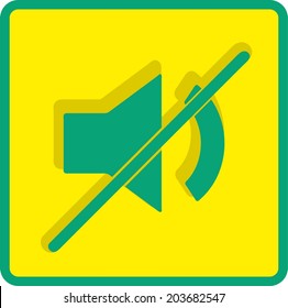 Flat Vector Mute sound icon