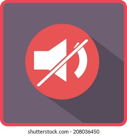Flat Vector Mute sound icon