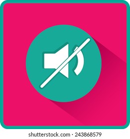 Flat Vector Mute sound icon