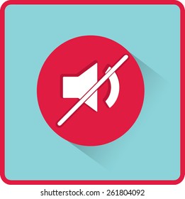 Flat Vector Mute sound icon
