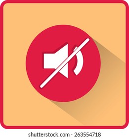 Flat Vector Mute sound icon