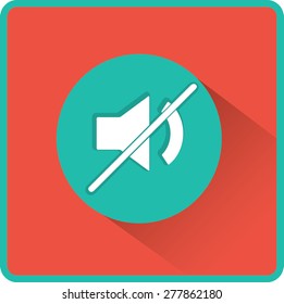Flat Vector Mute sound icon