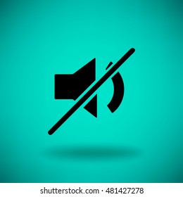 Icono de silenciar sonido del vector plano