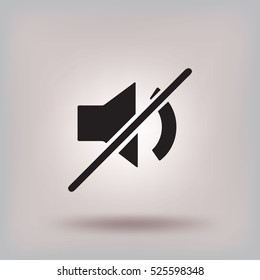 Flat Vector Mute sound icon