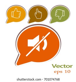 Icono de silenciar sonido del vector plano