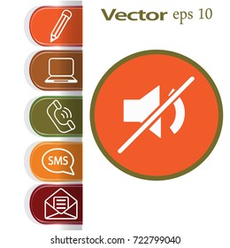 Flat Vector Mute sound icon
