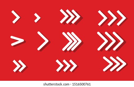 Flat vector navigation symbol. Arrow vector collection.