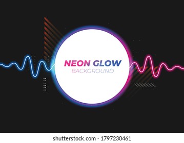 Flat vector. Neon glow cyberpunk background. Dynamic shapes composition. Eps10 vector.
