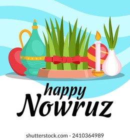 diseño de ilustración de la celebración del vector plano Nowruz
