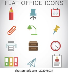 Flat vector office icons