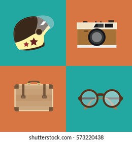 Flat vector on the theme of travel , vacation, adventure. Preparing for your journey.