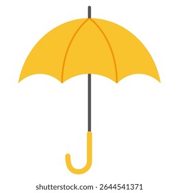 Flat Vector of an Open Yellow Umbrella