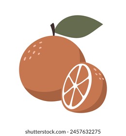 Flache Vektorgrafik orange isoliert auf weißem Hintergrund