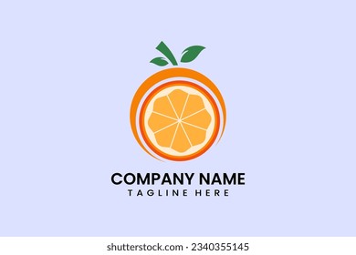 Flat vector orange logo modern style template