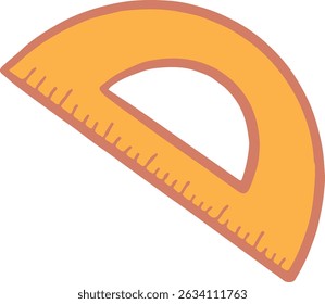 Ilustração do Protrator Laranja Vetorial Plano