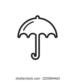 Flat vector outline icon umbrella isolated on white background.