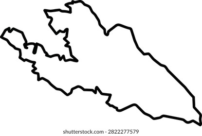 Flat vector outline map of Croatia along the Adriatic coast, ideal for travel apps, geography education, infographics, and Balkan region design projects.
