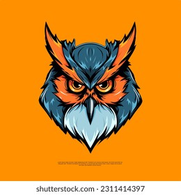 The flat vector owl head logo symbolizes wisdom and knowledge, making it a captivating emblem for brands aiming to convey intelligence and insight in their visual identity. With its clean lines