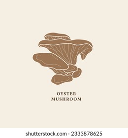 Flat vector oyster mushroom illustration