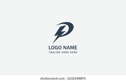 Flat Vector p Logo Design Template
