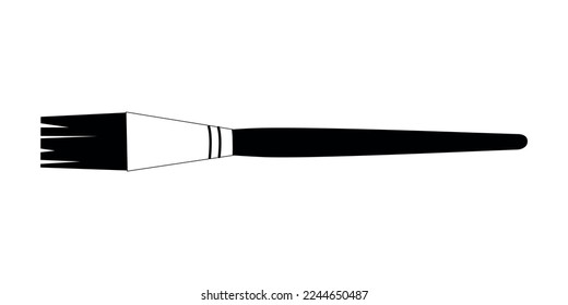 Flat vector painting tools in childish style. Hand drawn art supplies, paint brushes for acrylic, gouache. Clipart elements isolated on white background