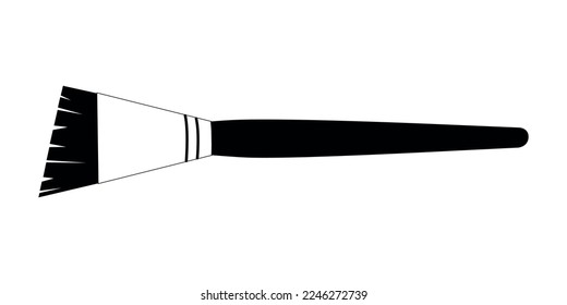 Flat vector painting tools in childish style. Hand drawn art supplies, paint brushes for acrylic, gouache. Clipart elements isolated on white background