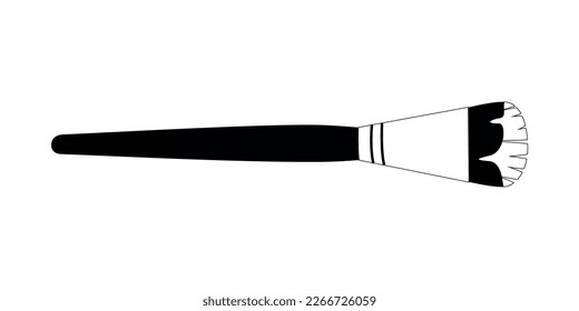 Flat vector painting tools in childish style. Hand drawn art supplies, paint brushes for acrylic, gouache. Clipart elements isolated on white background